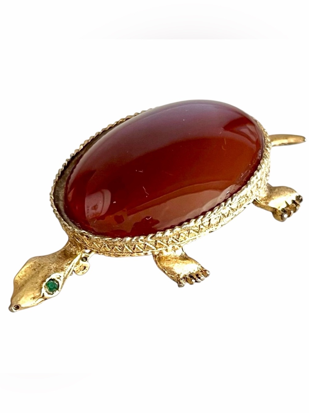 HOBE TURTLE TORTOISE FIGURAL BROOCH PIN RARE VINTAGE HEIRLOOM GIFT SIGNED